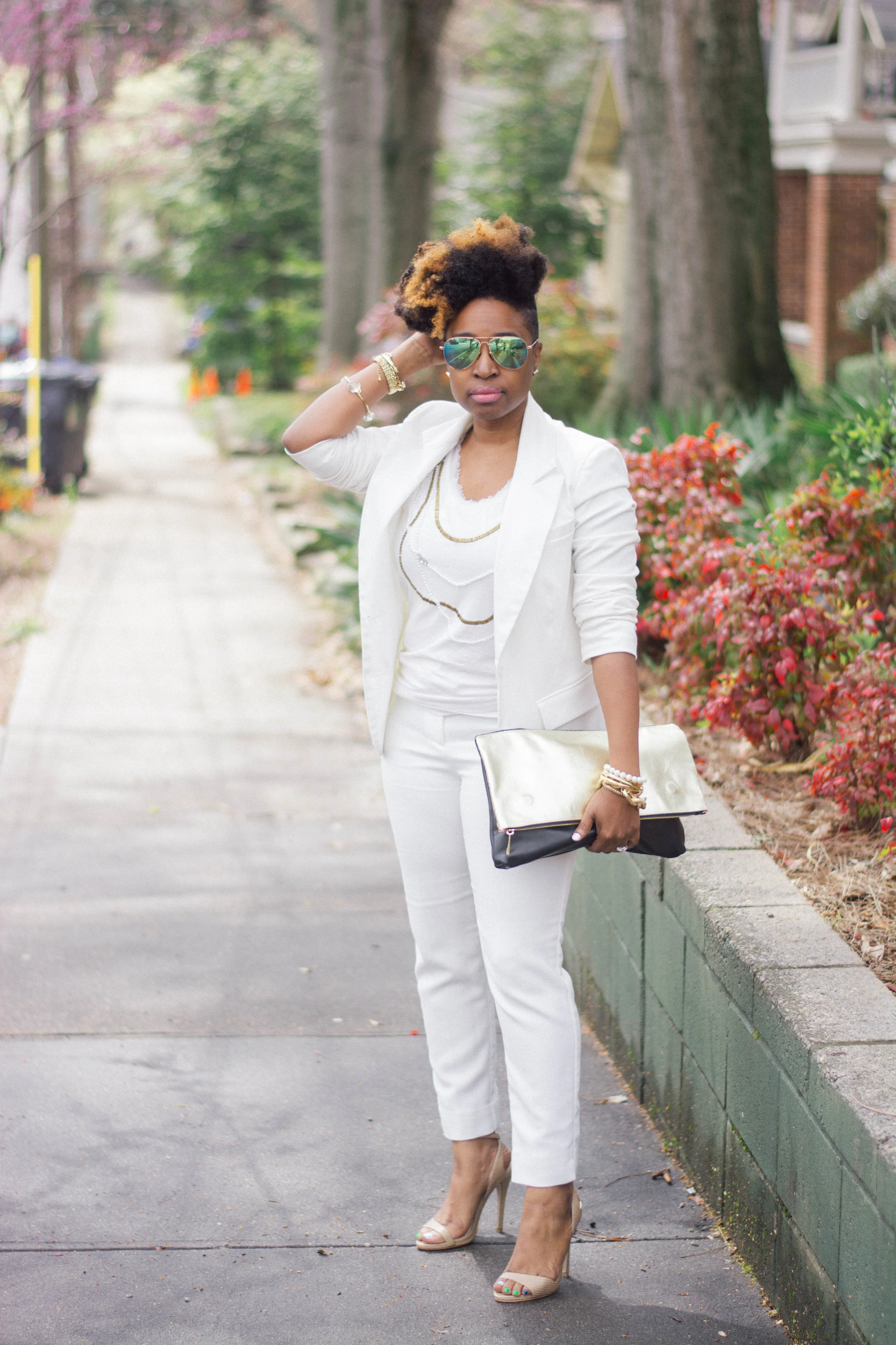 Melodie Stewart, The Style Klazit, Cream pant suit, H&M pants, Atlanta style blogger, streetstyle