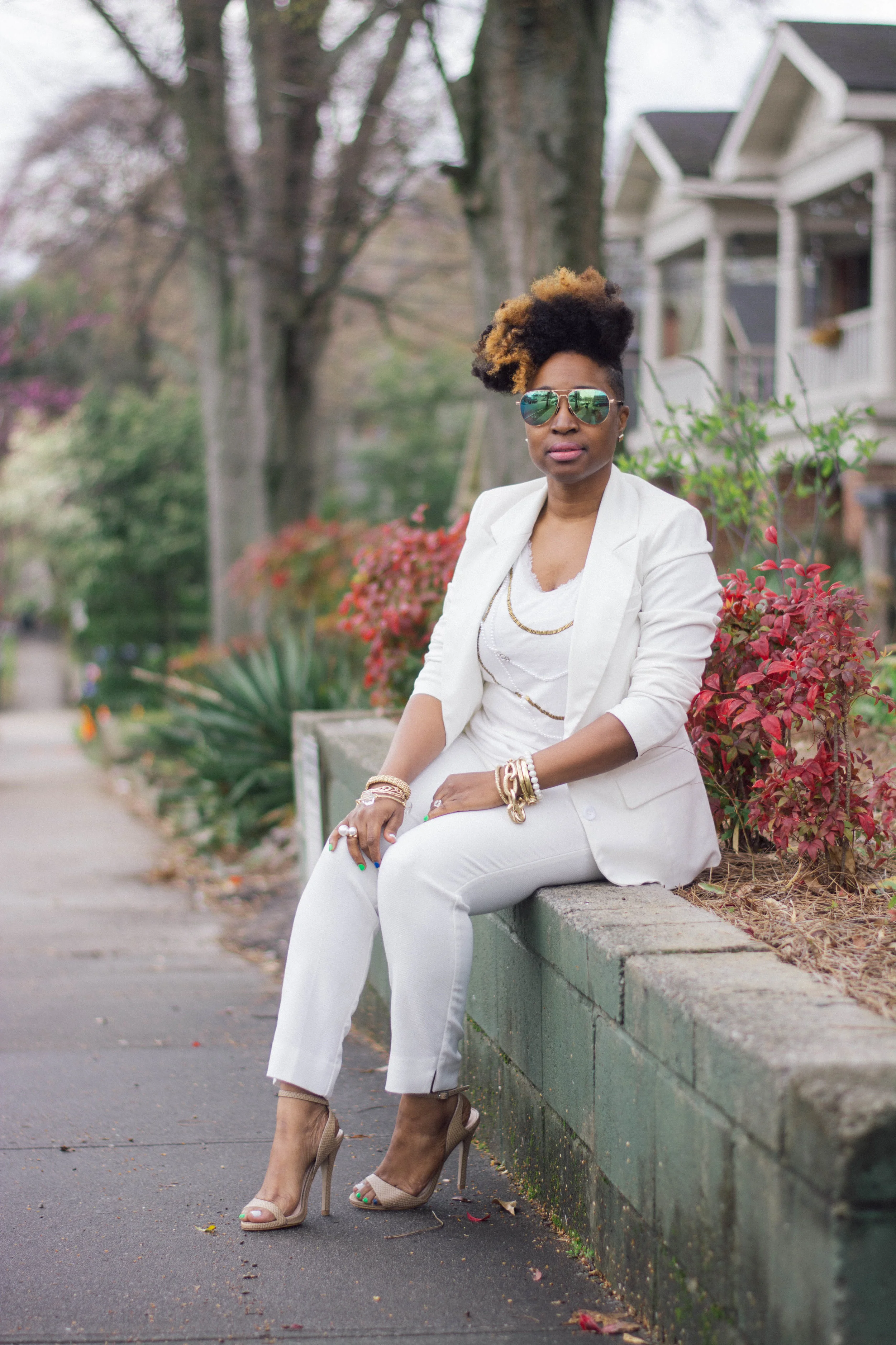 Melodie Stewart, The Style Klazit, Cream pant suit, H&M pants, Atlanta style blogger, streetstyle