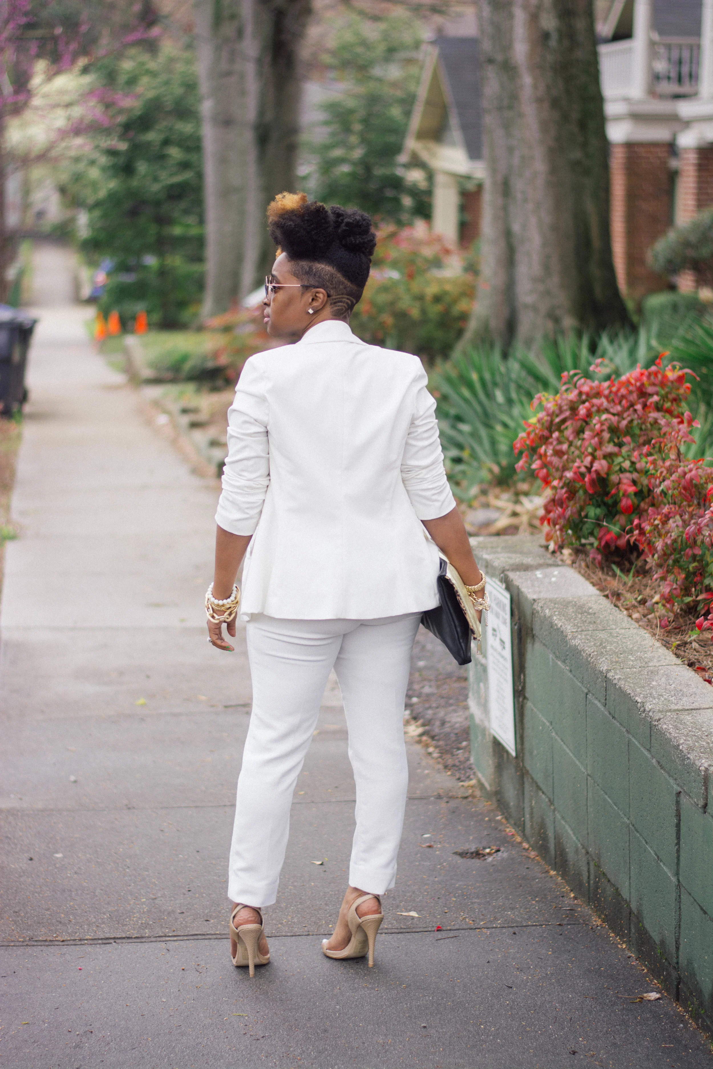 Melodie Stewart, The Style Klazit, Cream pant suit, H&M pants, Atlanta style blogger, streetstyle