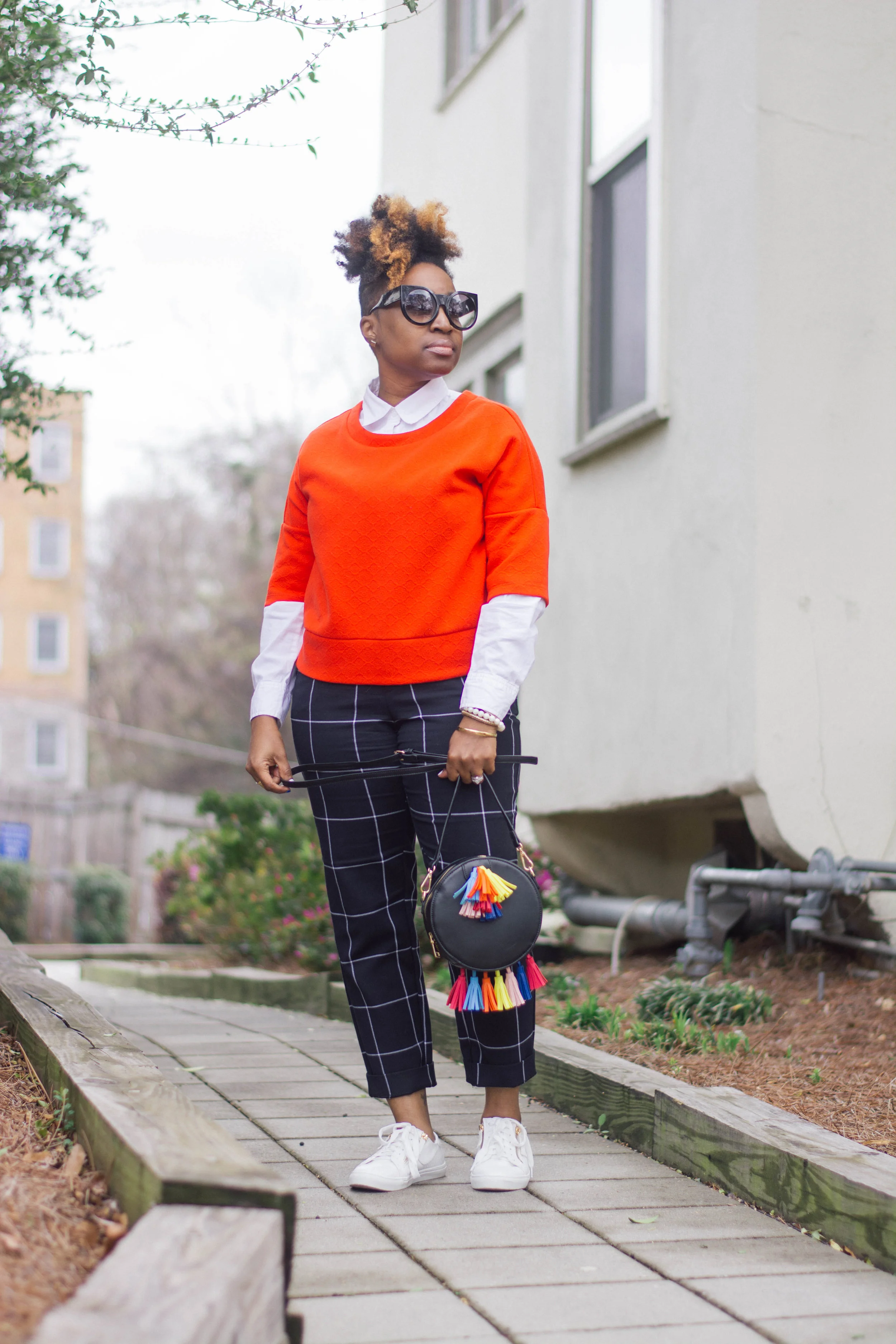 Melodie Stewart, The Style Klazit, Atlanta style blogger, windowpane print, streetstyle, shoedazzle, Targetstyle