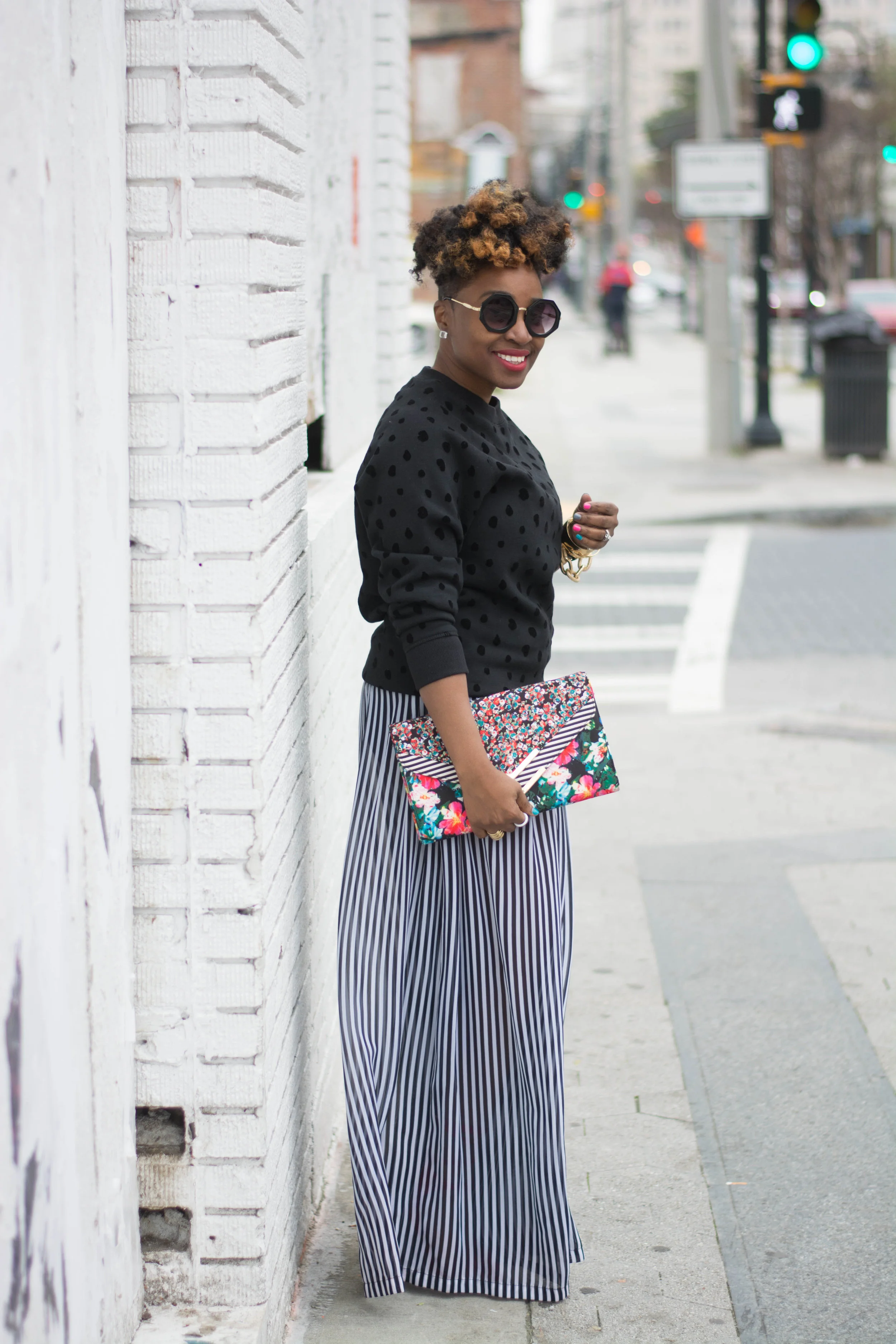 Melodie Stewart, The Style Klazit, sheer palazzo pants, Atlanta style blogger, street style, black and white street style