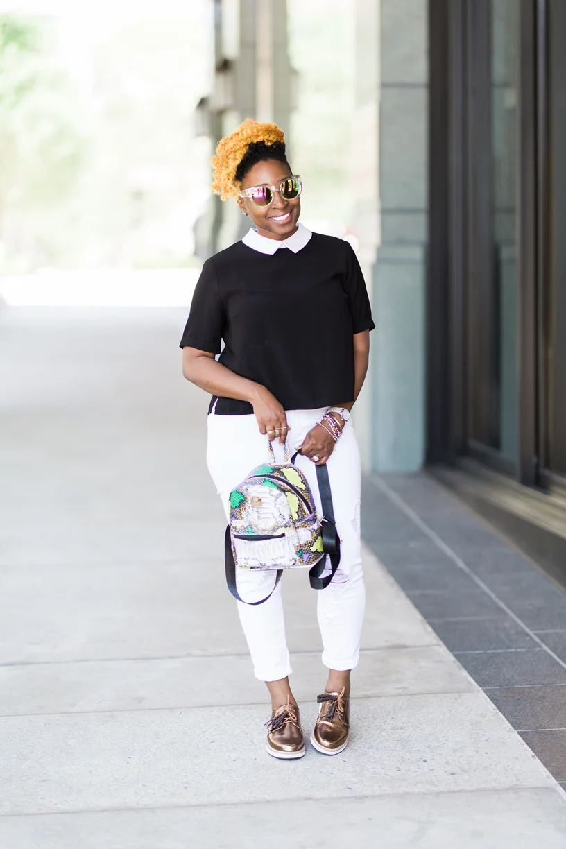 Melodie Stewart, The Style Klazit, Black and white street style, Atlanta style blogger, Shoedazzle, Justfabe, Shein