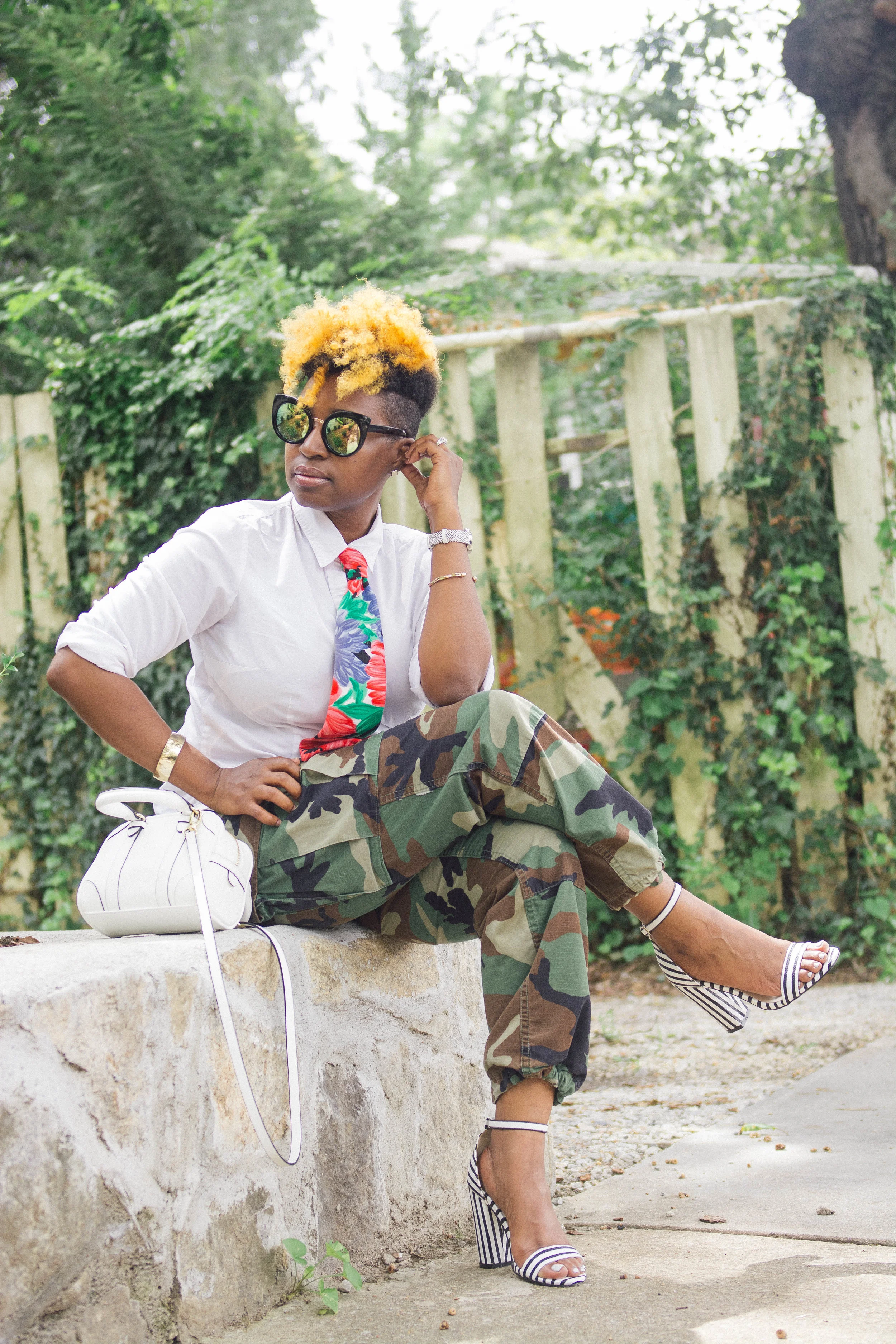 Melodie Stewart, The Style Klazit, Atlanta Style blogger, Fatigue street style, Mixed prints