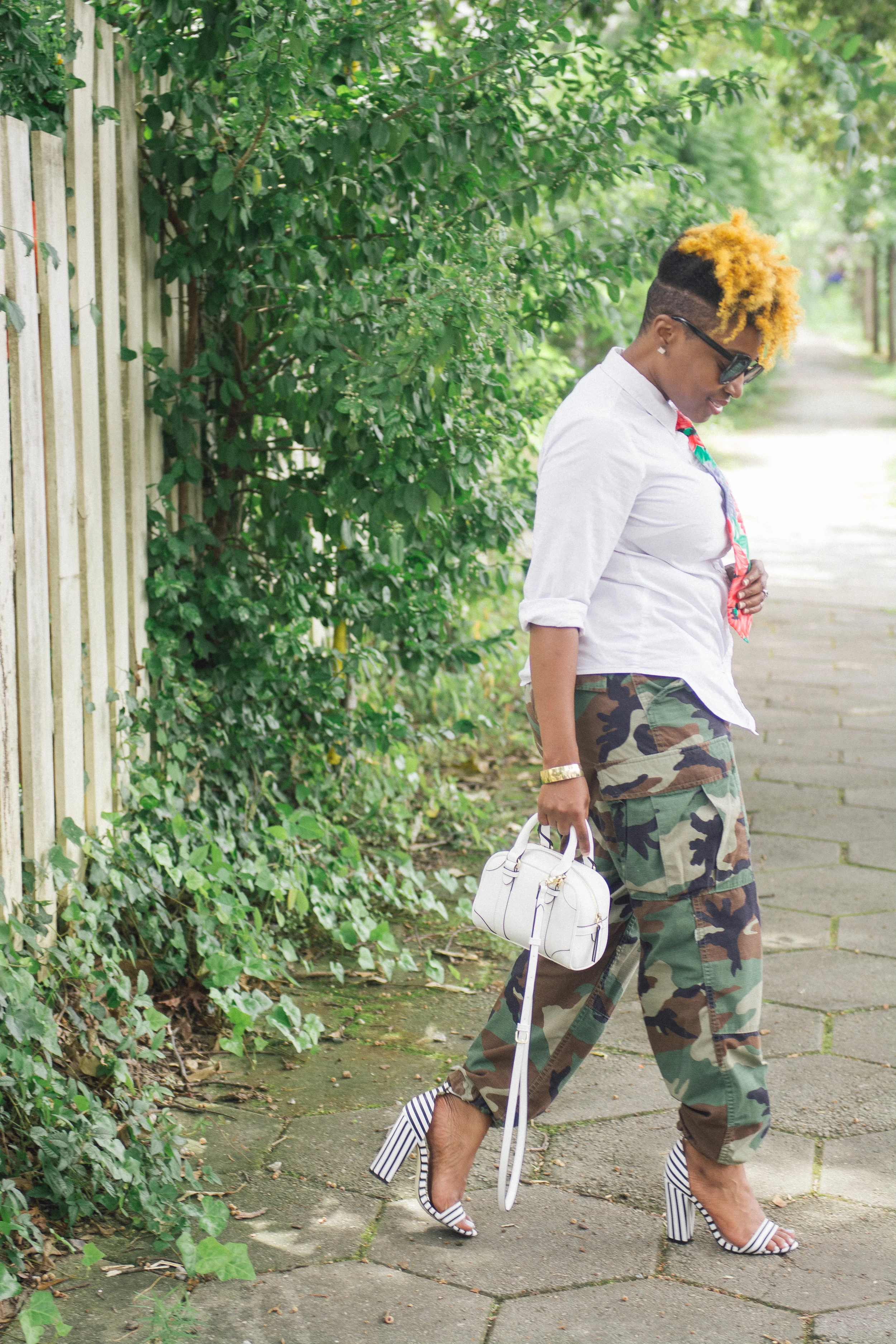 Melodie Stewart, The Style Klazit, Atlanta Style blogger, Fatigue street style, Mixed prints