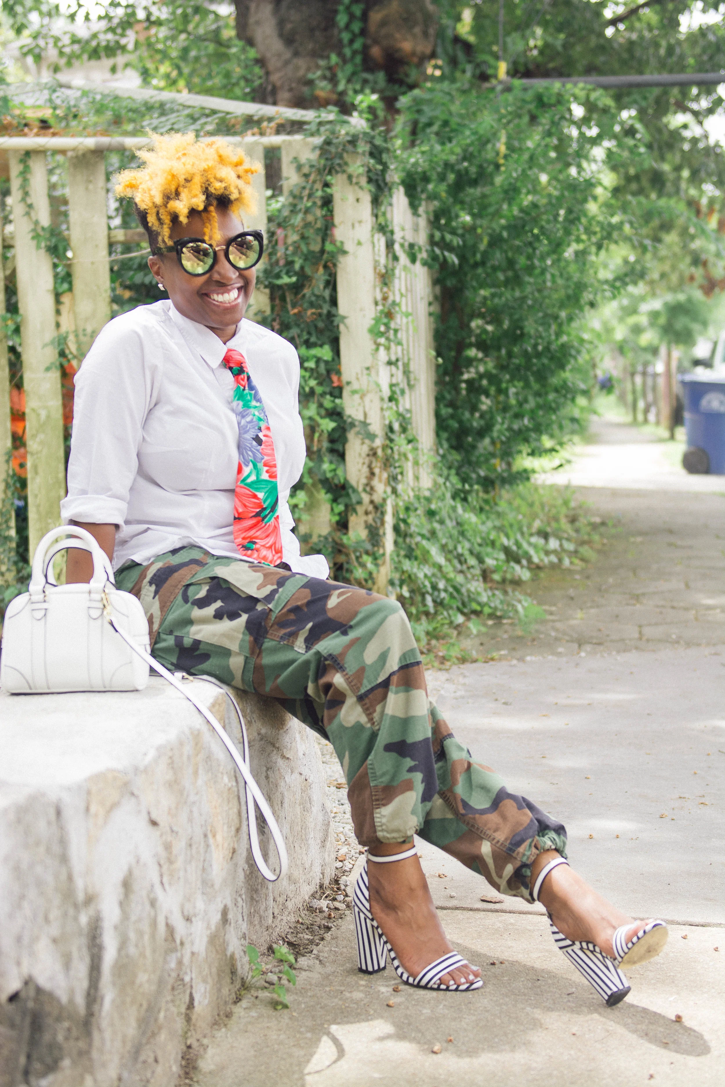 Melodie Stewart, The Style Klazit, Atlanta Style blogger, Fatigue street style, Mixed prints