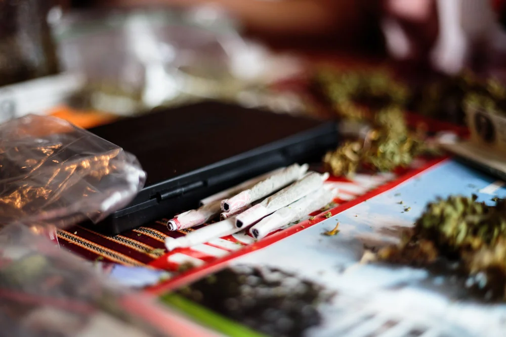 Marijuana and already-rolled joints on a table in the DCMJ headquarters building on Thursday, Jan. 19, 2017. The D.C.-based marijuana legalization group is planning to protest President-elect Donald Trump's stated opposition to federal legalization