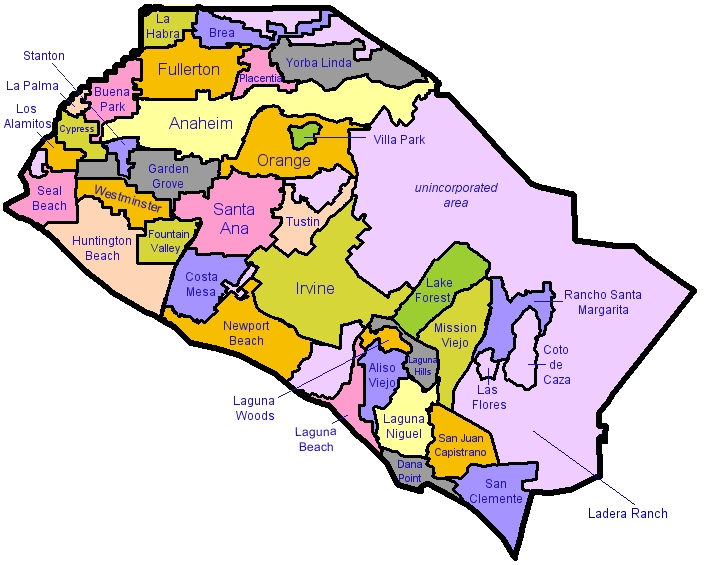 A Map of Orange County probably made on a Geocities site 15 years ago