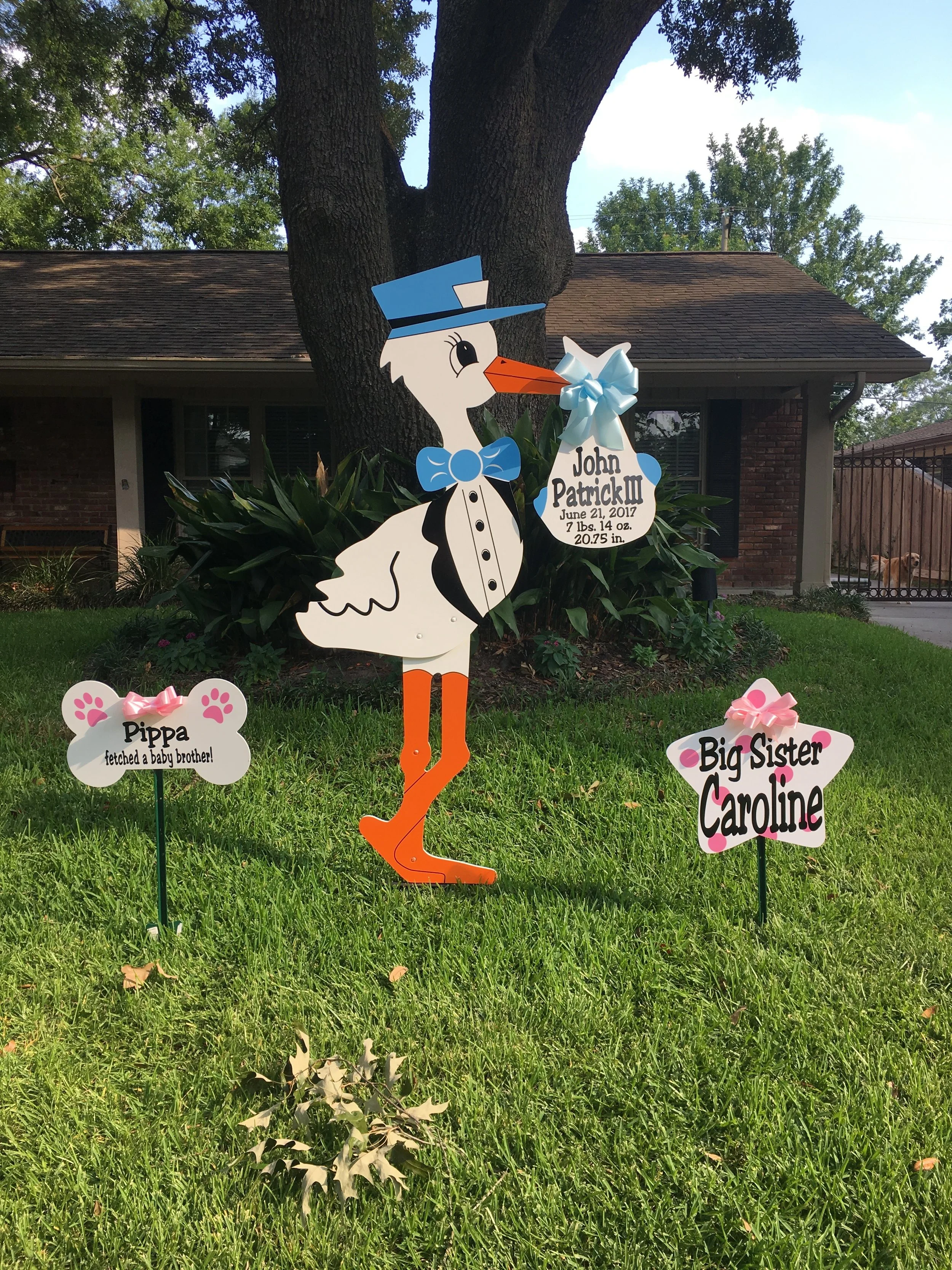 RECENT STORK YARD SIGN RENTALS HOUSTON, TX — One Sign Day New Baby