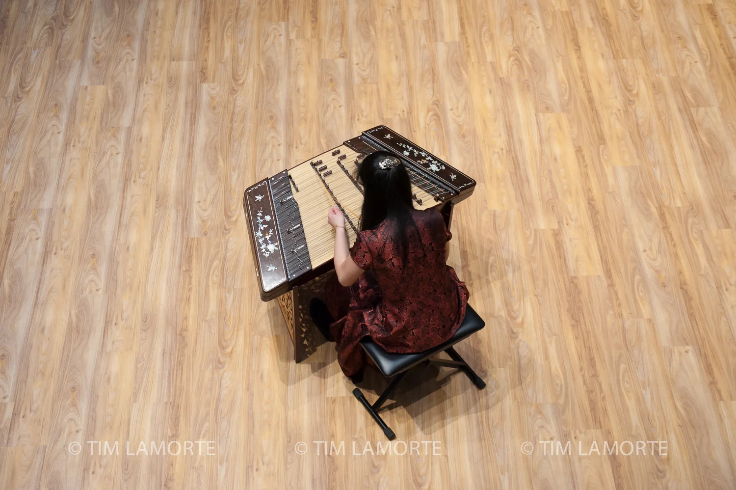 Ariane Kuo plays the Chinese dulcimer.