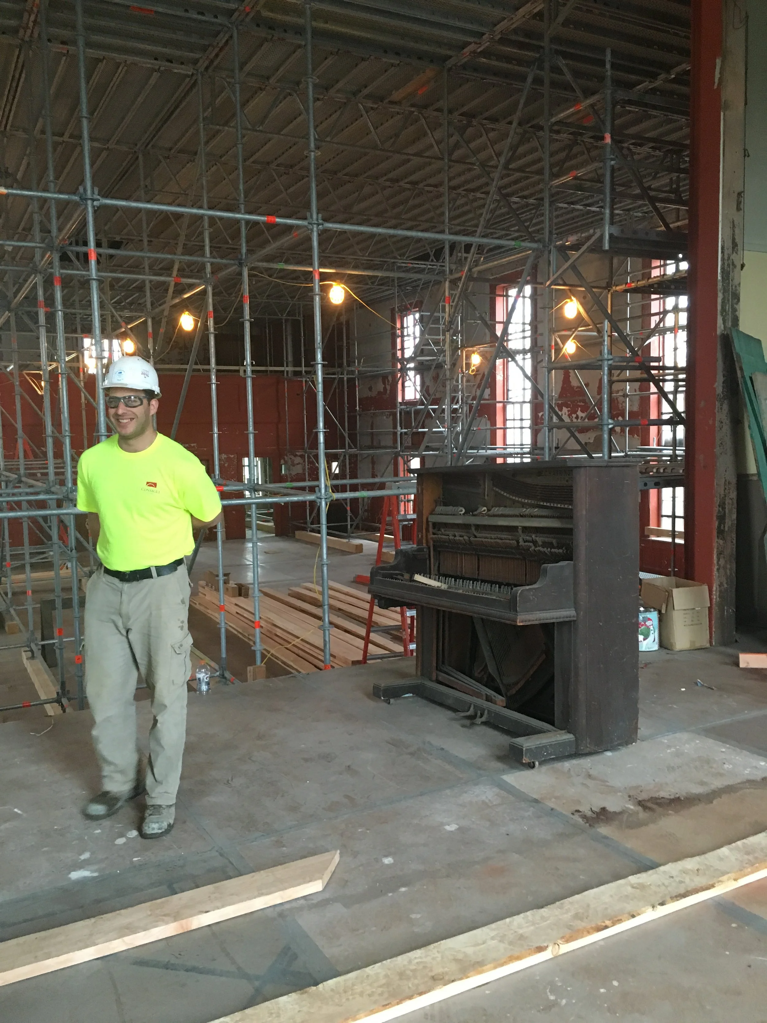  One of the two pianos uncovered during the renovations of the Hudson Opera House 