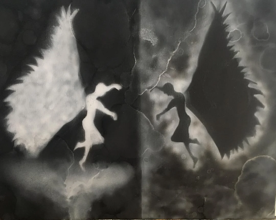 Parallels 20 X 16 Airbrush on Canvas