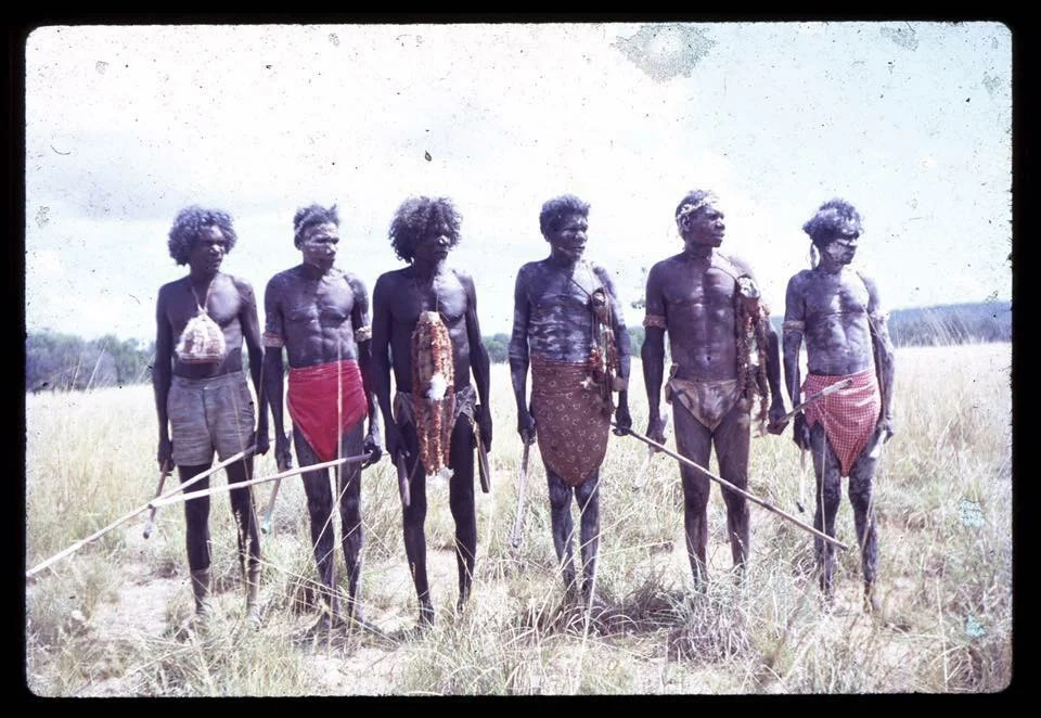 Picture: Warriors and Leaders of the Land Rights movement, the five Rirratjingu brothers Mawalan Marika, Mathaman Marika, Milirrpum Marika, Dhunggala Marika and Dadaynga 'Roy' Marika led the 13 Clans of Yirrkala to create the Yirrkala Bark Petitions, which eventuated in the great land rights case Milirrpum v NABALCO 1971.