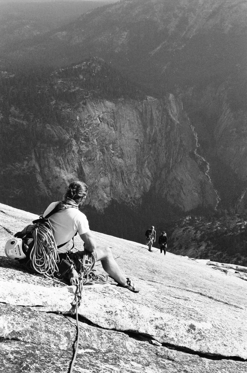 Finishing the technical climbing 