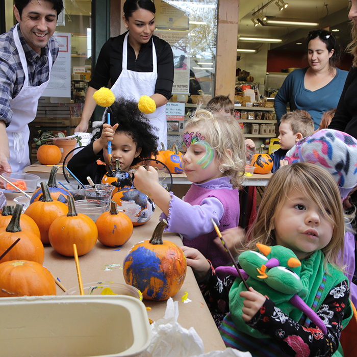 Pumpkin painting at Market Hall Foods, Fourth Street