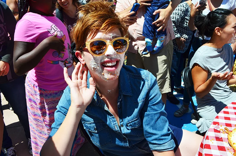 Pie eating contest - good sport!