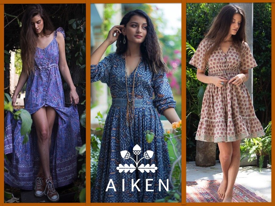  Present this newsletter and enjoy 20% off The Fox and Mermaid, a new line at Aiken’s 1809b Fourth St. location. Using ancient woodblock techniques and natural dyes, the Fox &amp; the Mermaid create beautiful, comfortable dresses that fit like a drea