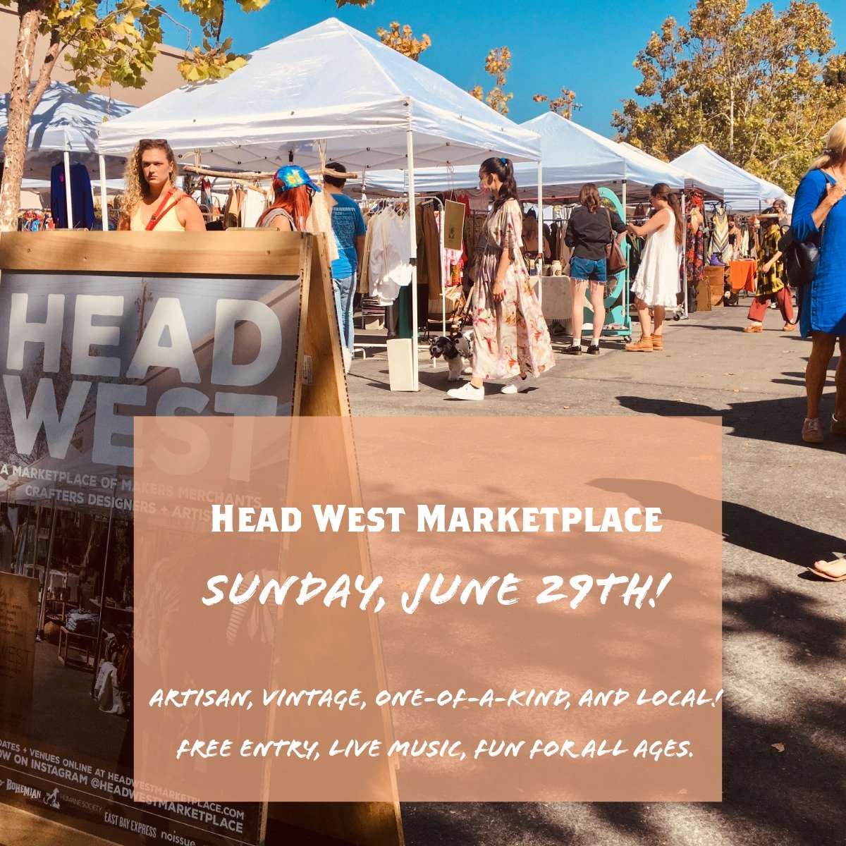 HEAD WEST is back on Fourth Street
THIS Sunday, June 29, 11&ndash;5
at the corner of Fourth &amp; Delaware

Come wander. Shop from local artists, vintage collectors, and makers who bring their best to the street for one sunny Sunday only. You&rsquo;l