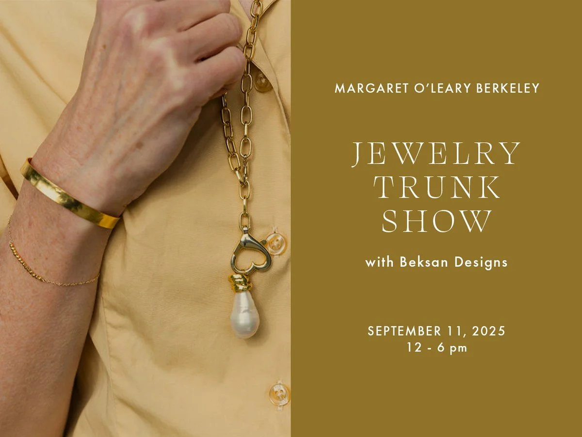 On September 11, Margaret O'Leary on Fourth Street hosts a trunk show with Beksan Design. Discover jewelry crafted by two sisters blending American-Turkish heritage into timeless, sustainably sourced pieces. Think eco-friendly metals, semi-precious s