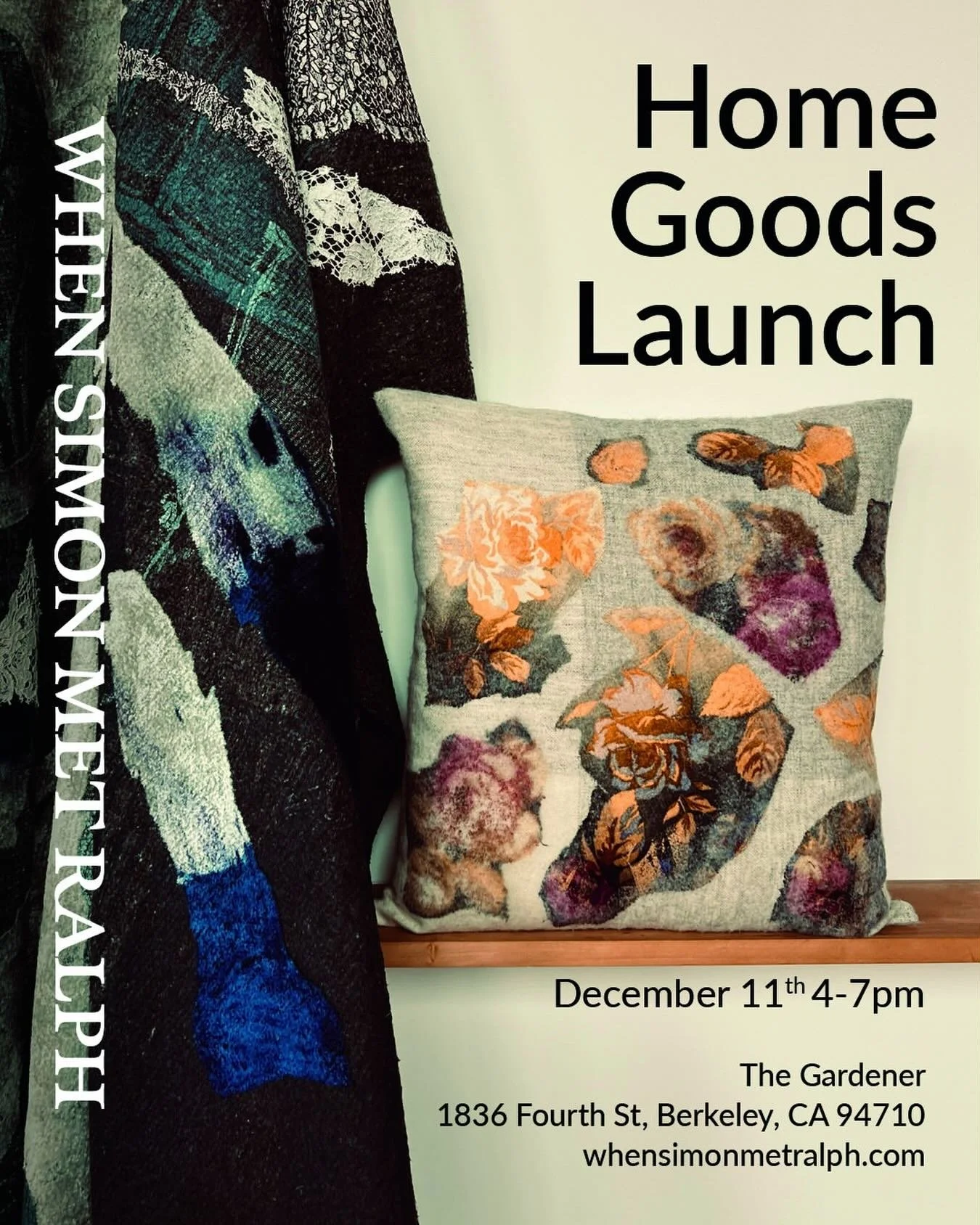 Join us for the launch of a unique new home goods line from two creative visionaries. 

&lsquo;When Simon Met Ralph&rsquo; is the creative vision of simonungless and @jdniederkohr a collaboration rooted in over 40 years of combined experience in the 