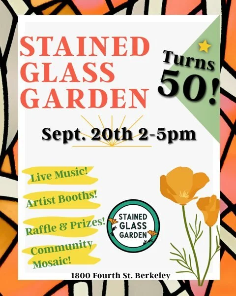 STAINED GLASS GARDEN CELEBRATES 50 YEARS

SUN 9/20, 2&ndash;5pm

Stained Glass Garden is turning 50! This enduring Fourth Street business has shared the magic of glass with thousands of people.

Join us for a super-powered, activity-filled birthday p