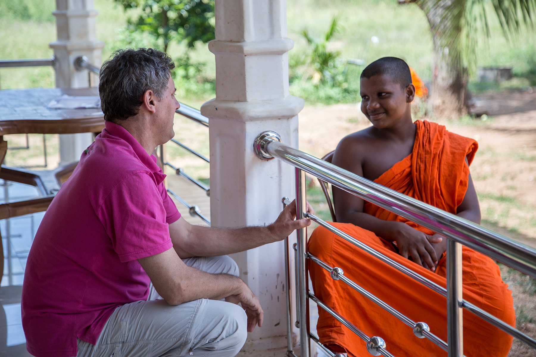 Catching up with a very thoughtful young monk.
