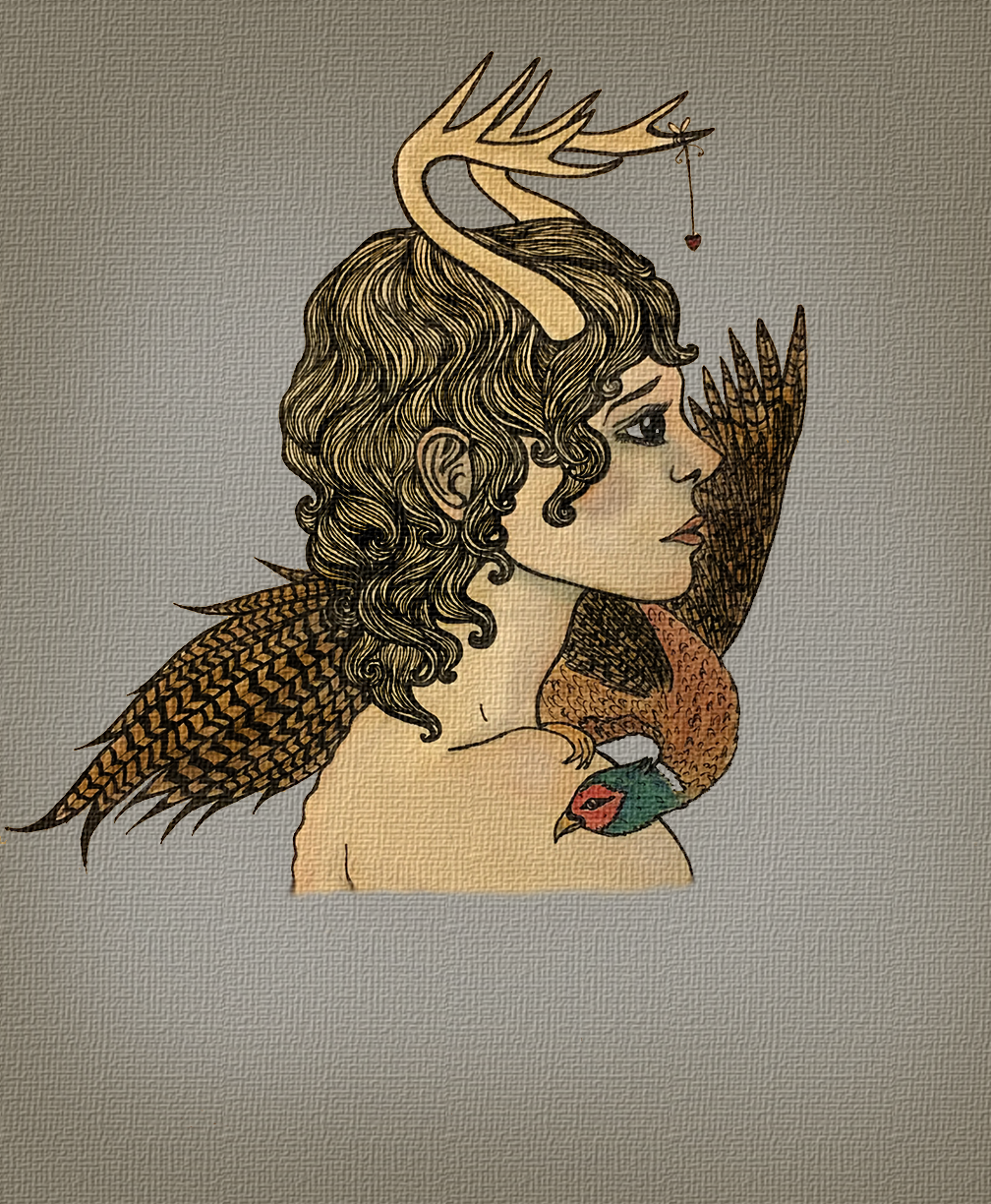 A 8.5"x11" Full Color Acrylic Ink commission with additional digital editing.
