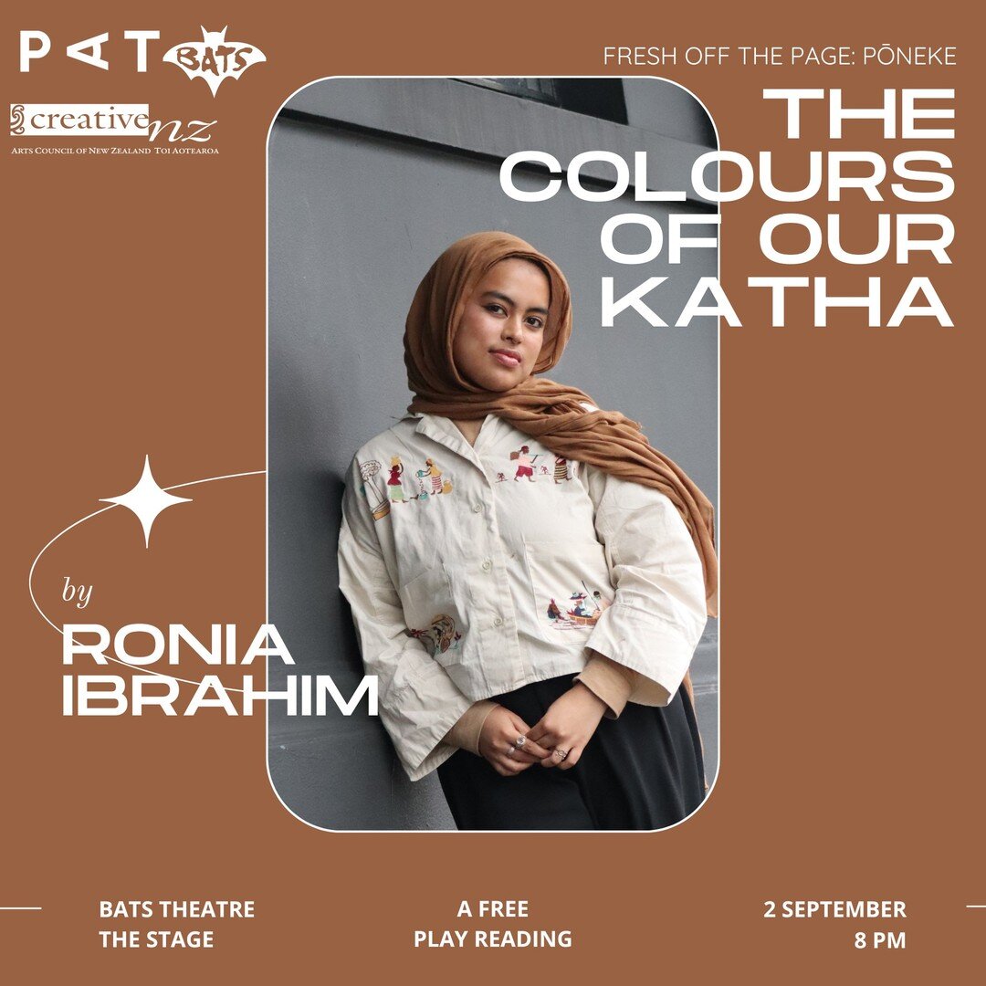 🧵 Ronia Ibrahim will be presenting her work &quot;The Colours of Our Katha&quot; at the next Fresh Off the Page: Pōneke series on September 2nd at BATS Theatre!

⭐Ronia Ibrahim is an artist, writer and designer from Pōneke. She is a 1st gen immigran