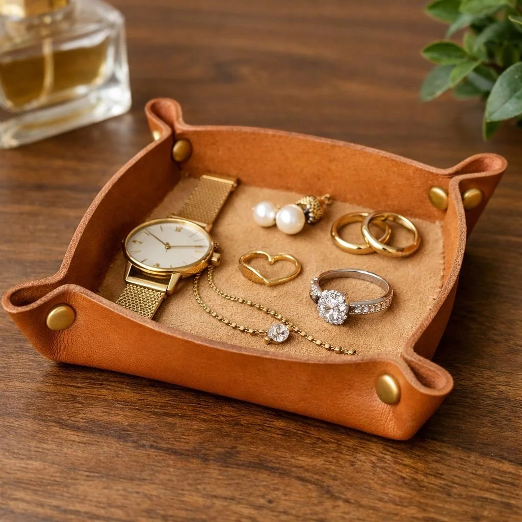 Mother's Day: Make a leather "catch all" jewelry tray 