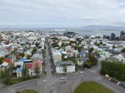 View from the top of Hallgrimskirkja, an iconic church in the city centre