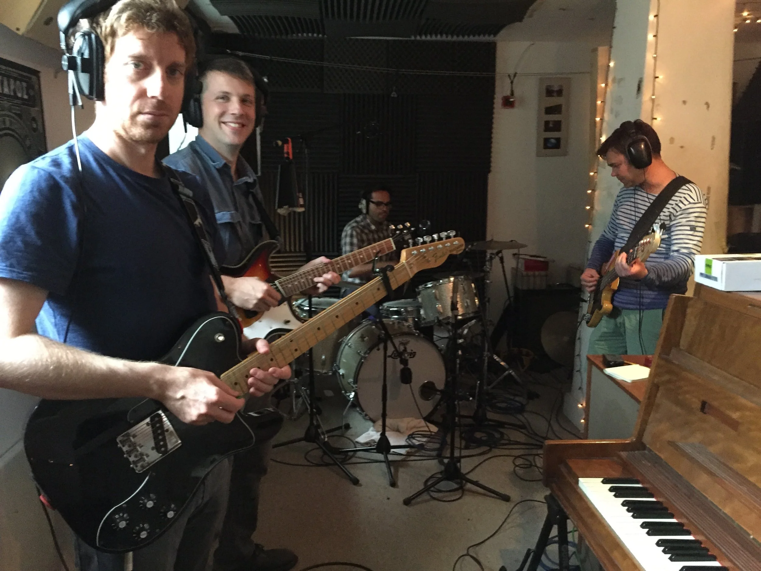 Adam, Stu, Jes and Chris in the studio...
