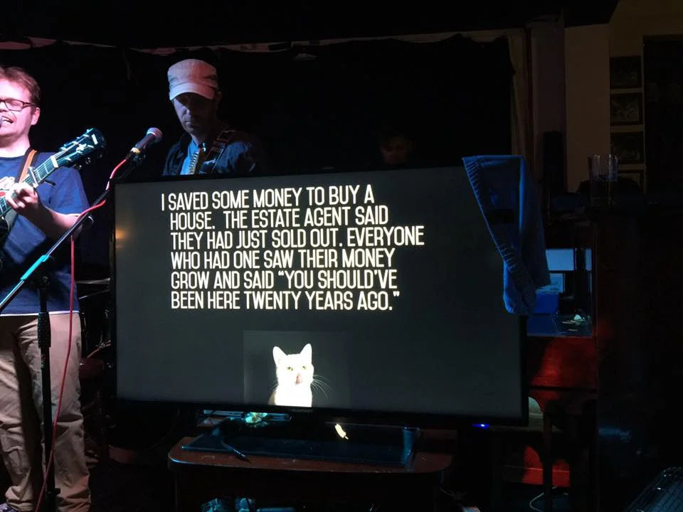 The lyric captioning in action. (Photo by Kevin Reinhardt)