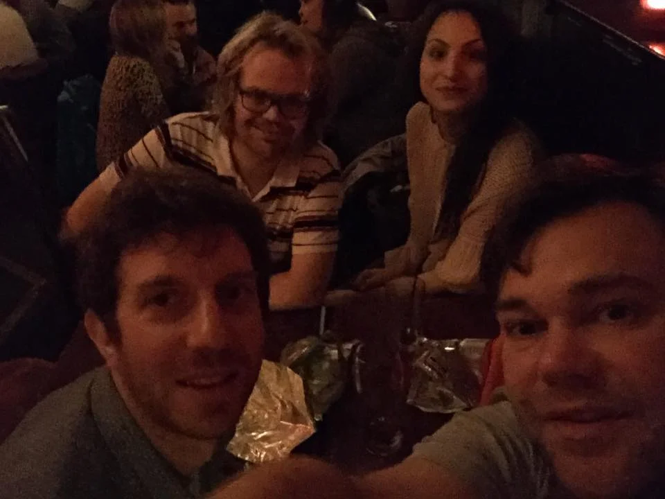 Paul, Chris, Jes and Mary on a band night out.
