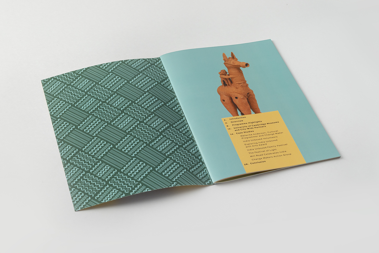 The layout design took cues from museum display techniques – podiums, shelves, and display cases – to bring together a wide array of objects and documentary images from the programme.