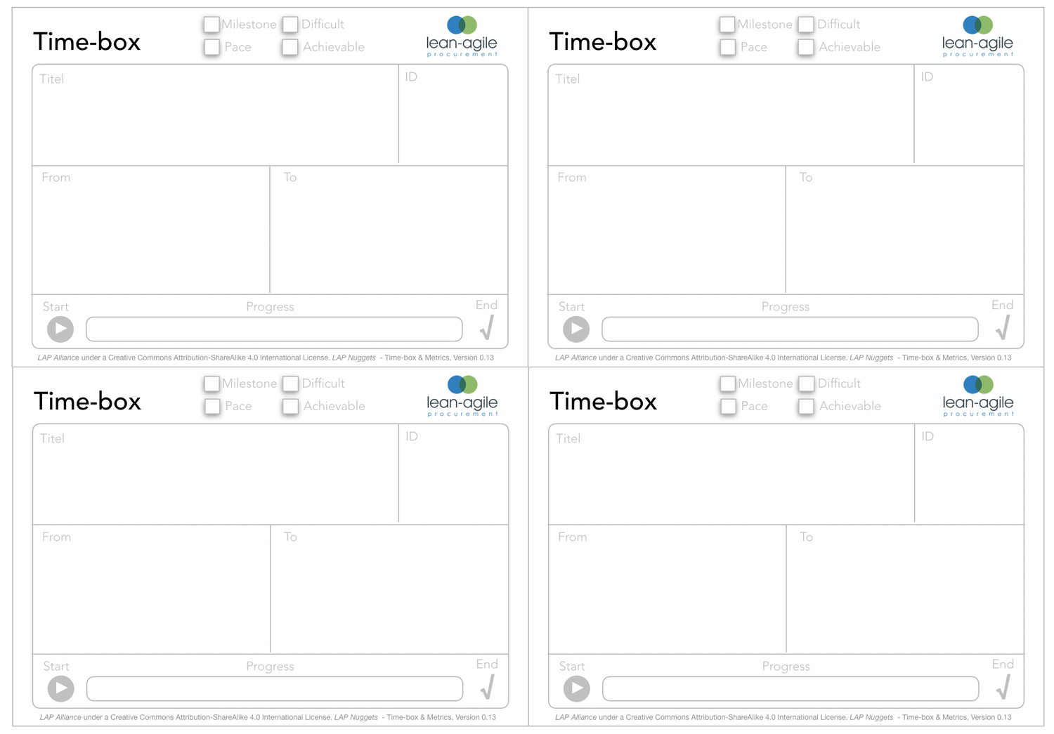 Time-box Cards (Free-download for self-printing) — Lean Agile Procurement