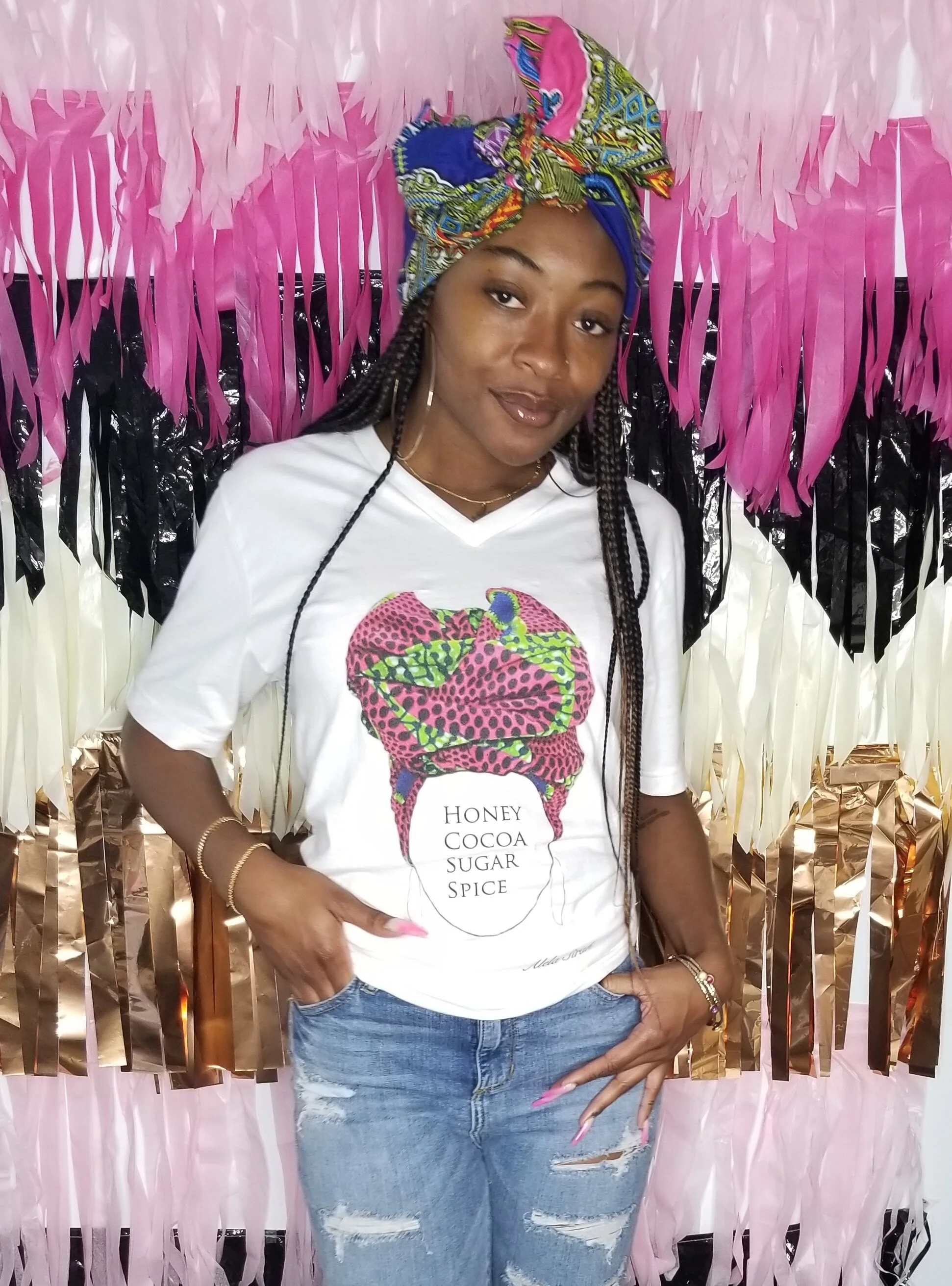 Honey Cocoa Tee V-neck (runs large size down)