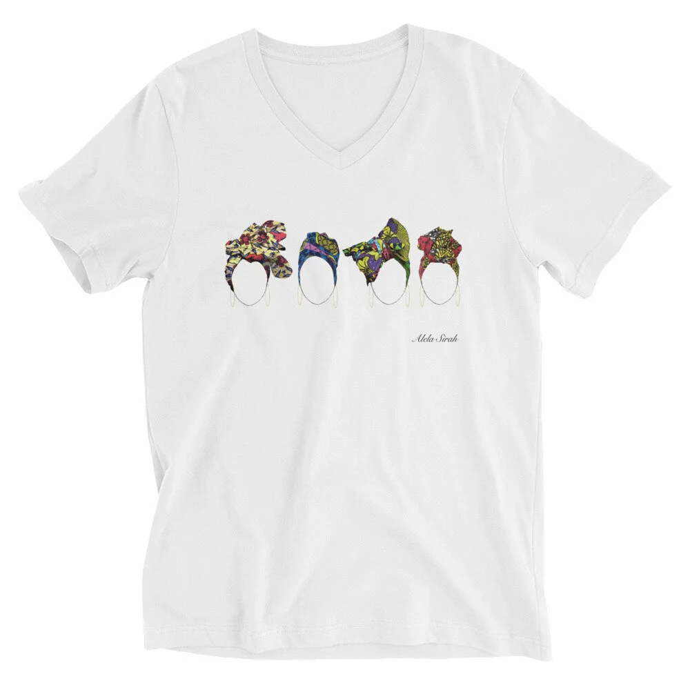 Head Wrap Girls V-Neck Tee (Runs Large Size Down)