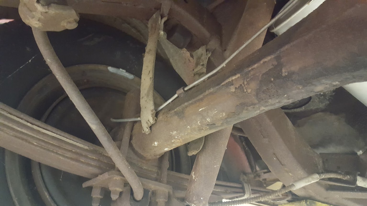  This car upon initial inspection had both rebound straps completely rotted. This could create a serious problem during driving. 