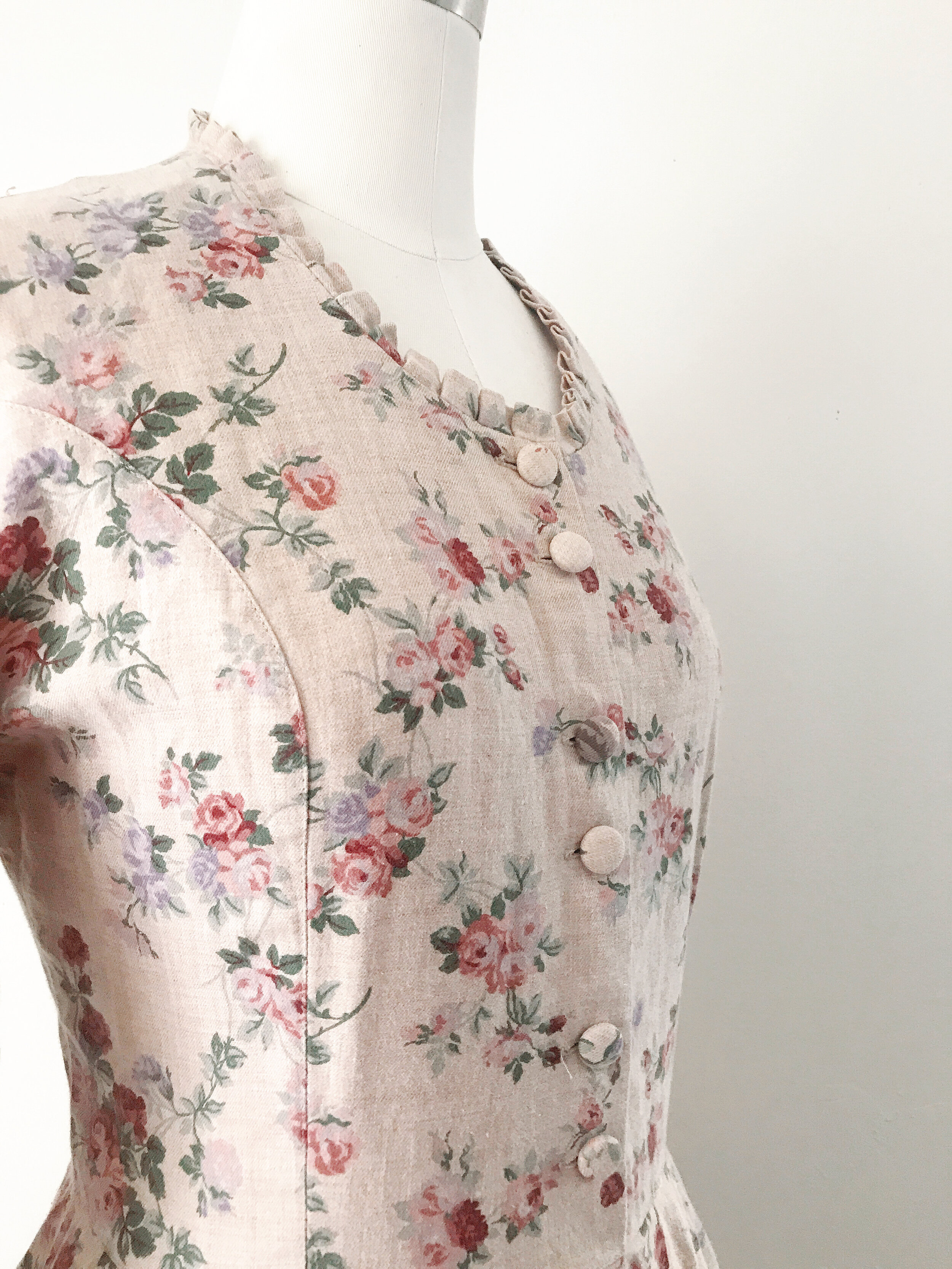 1990s Laura Ashley Blush Floral Dress — antique & vintage clothing