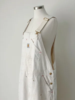 1990s/1980s White Carhartt Overalls — antique & vintage clothing