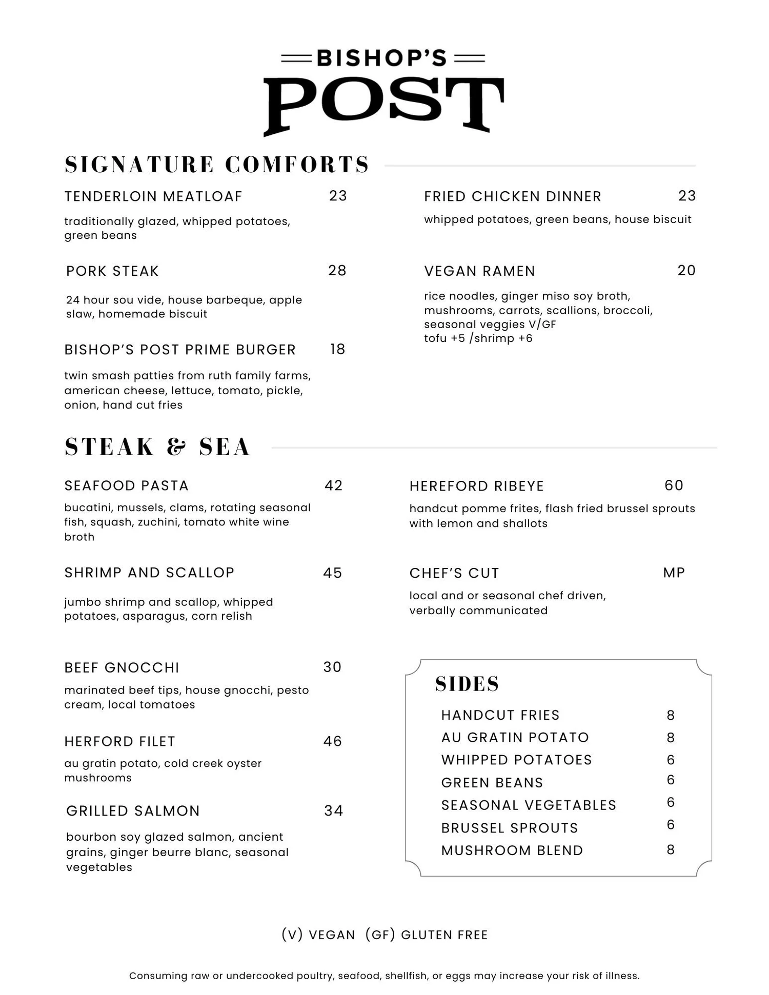 Menu - Bishops Post - American Style Restaurant Chesterfield, MO