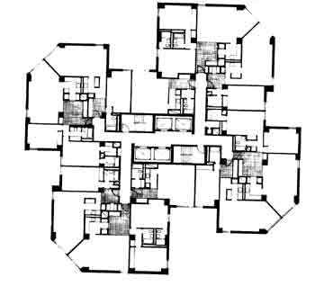 Floor plan - middle floors
