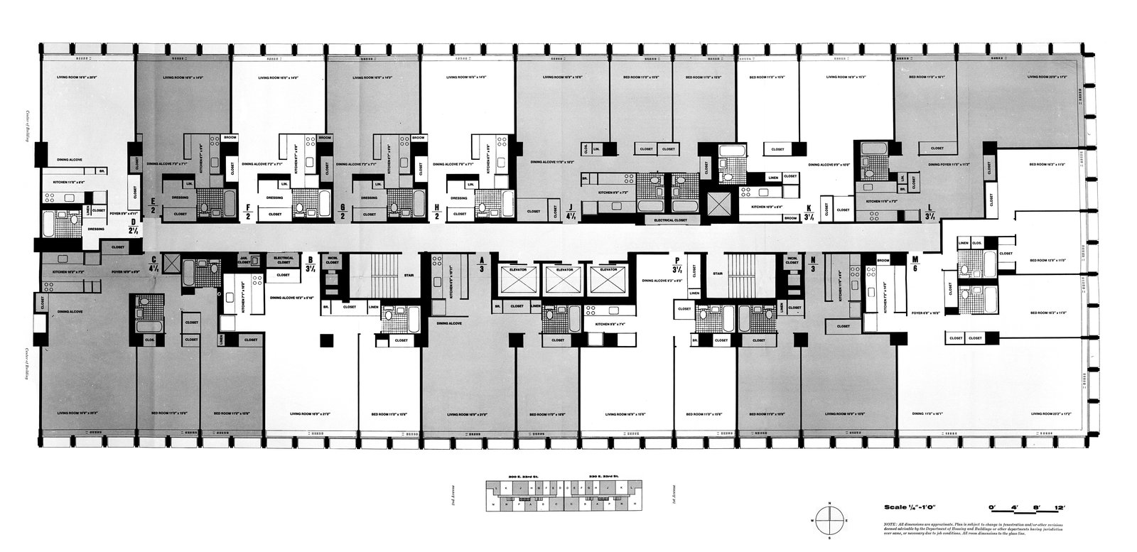 Kips Bay Plaza floorplan (Pei Cobb Freed & Partners)