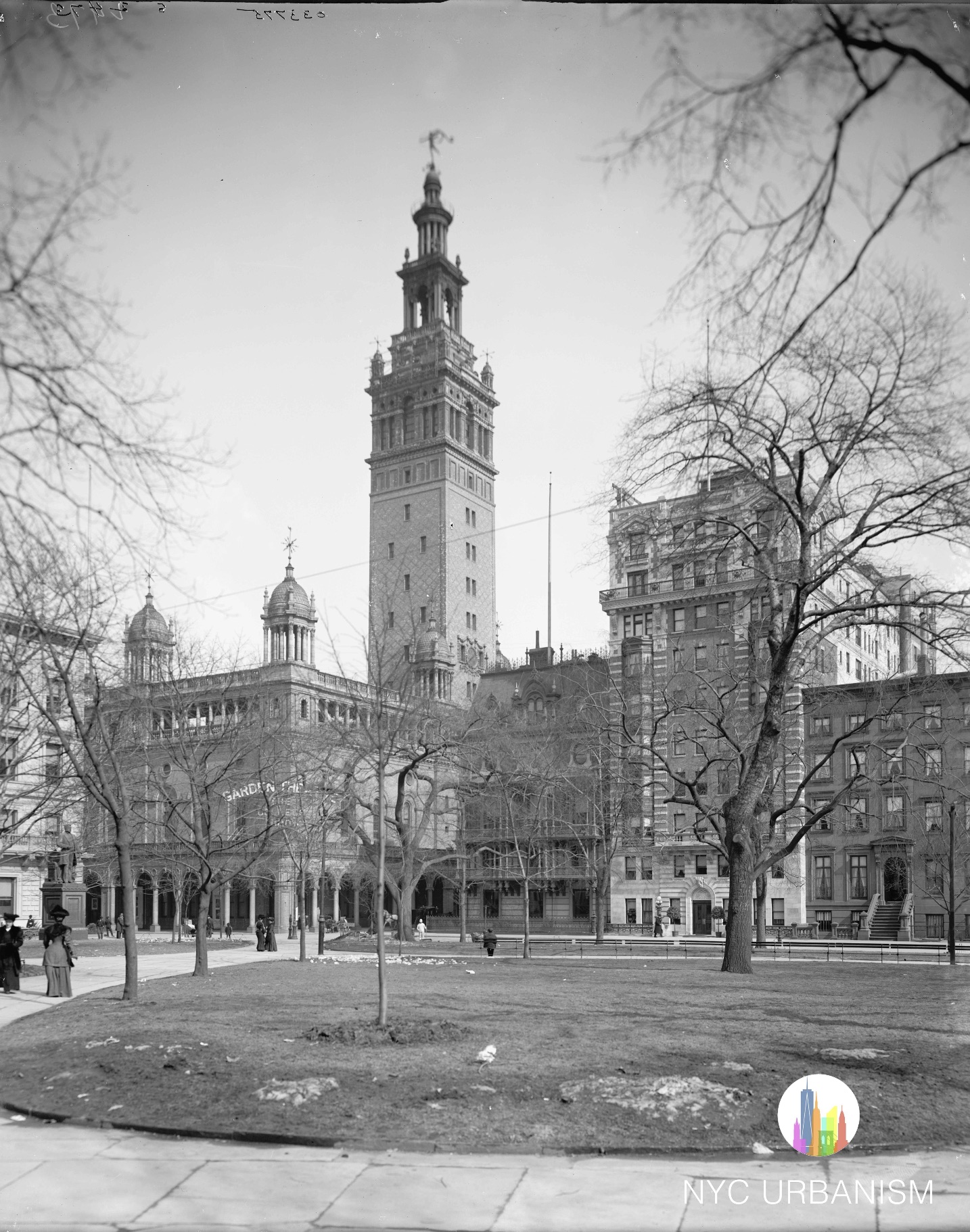 OLD MADISON SQUARE GARDEN & PARK NYC 1905 8x10 SILVER HALIDE PHOTO PRINT 