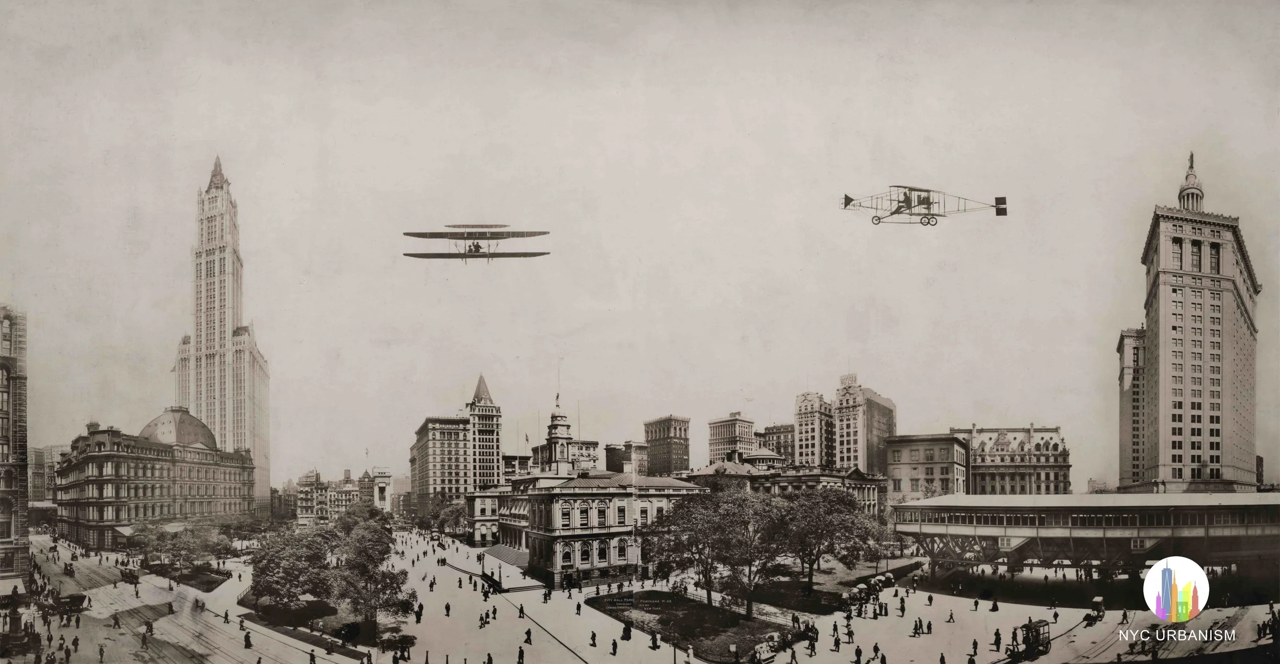1913 City Hall/Park Row Panorama