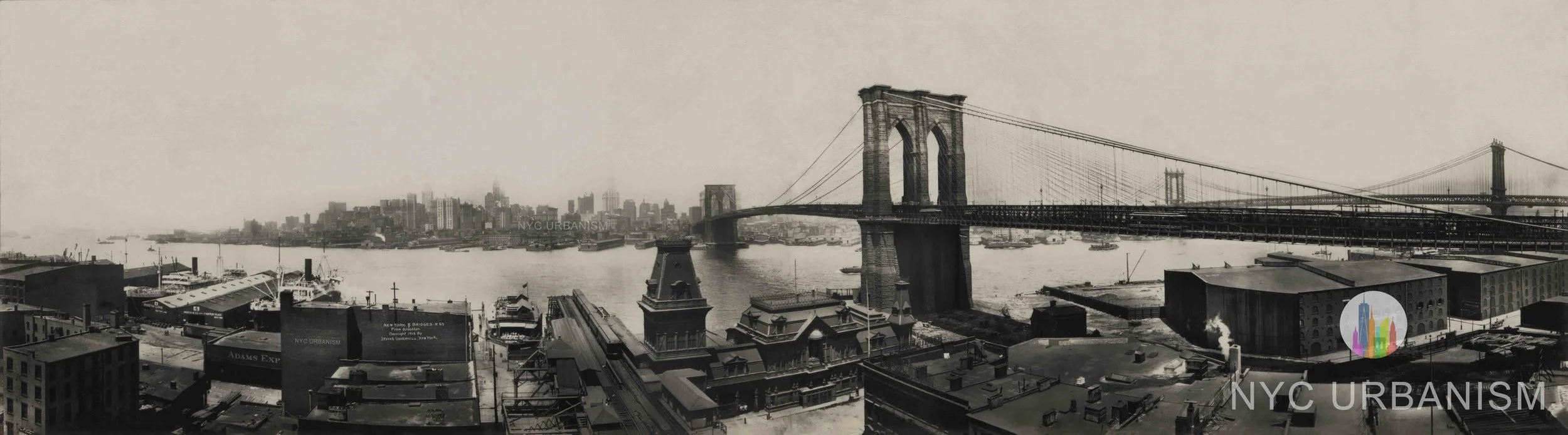 Panorama of Brooklyn Bridge - Manhattan