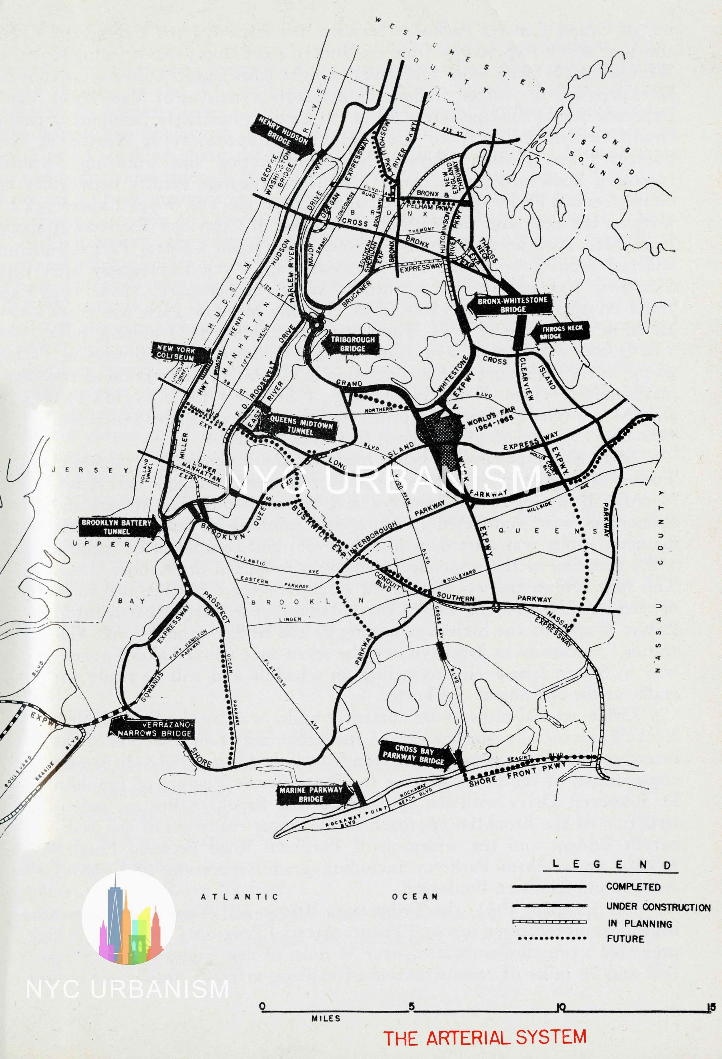 Robert Moses' Proposed Expressway Map