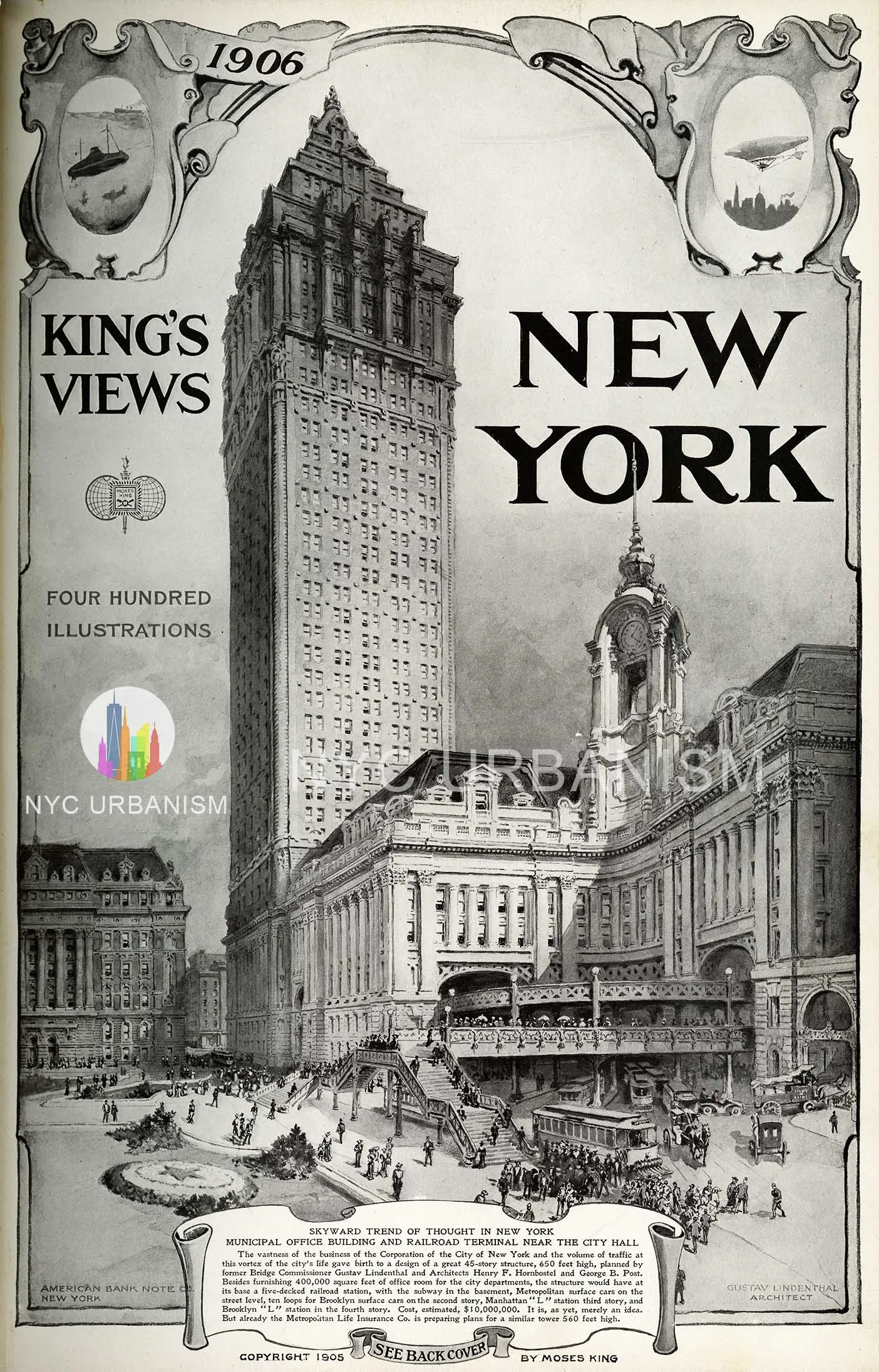 Unbuilt Municipal Building and Railroad Terminal, 1905