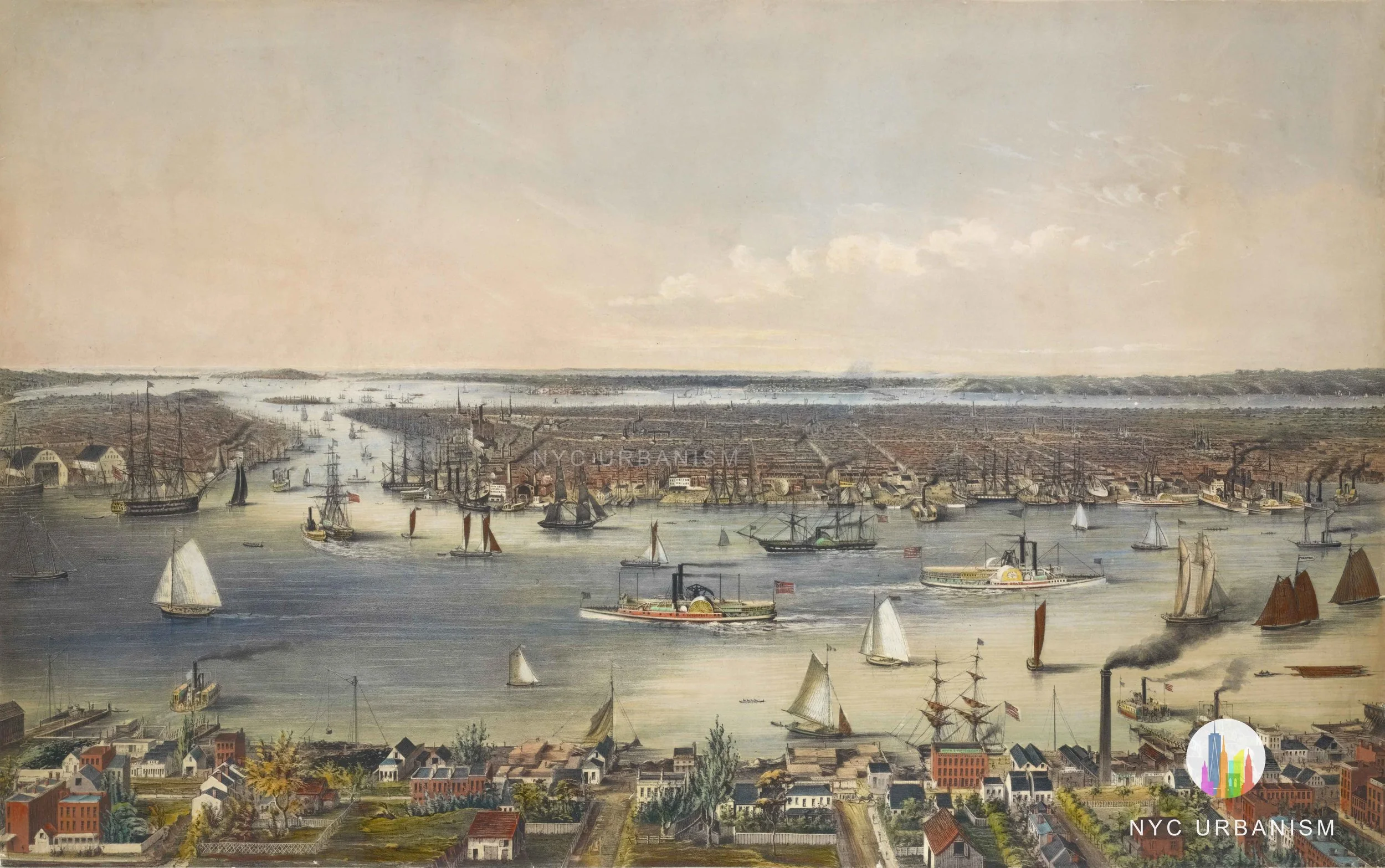 1848 View of City from Williamsburg