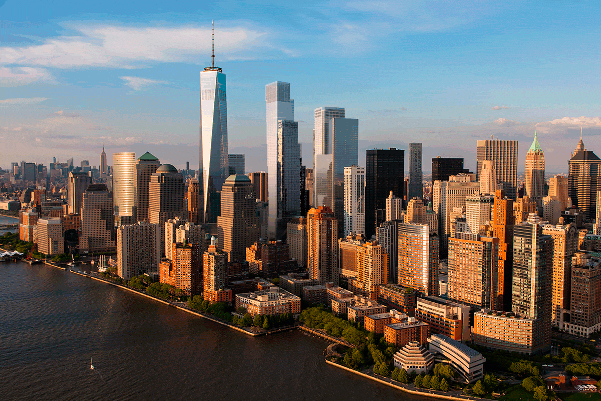 BIG's and Foster's 2 WTC, by Jose Hernandez for YIMBY, original background by Joe Woolhead.