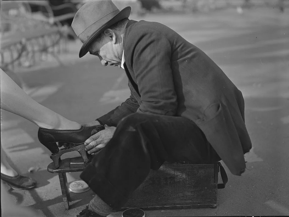 Shoe shining in Washington Square Park and other scenes, December 1941.